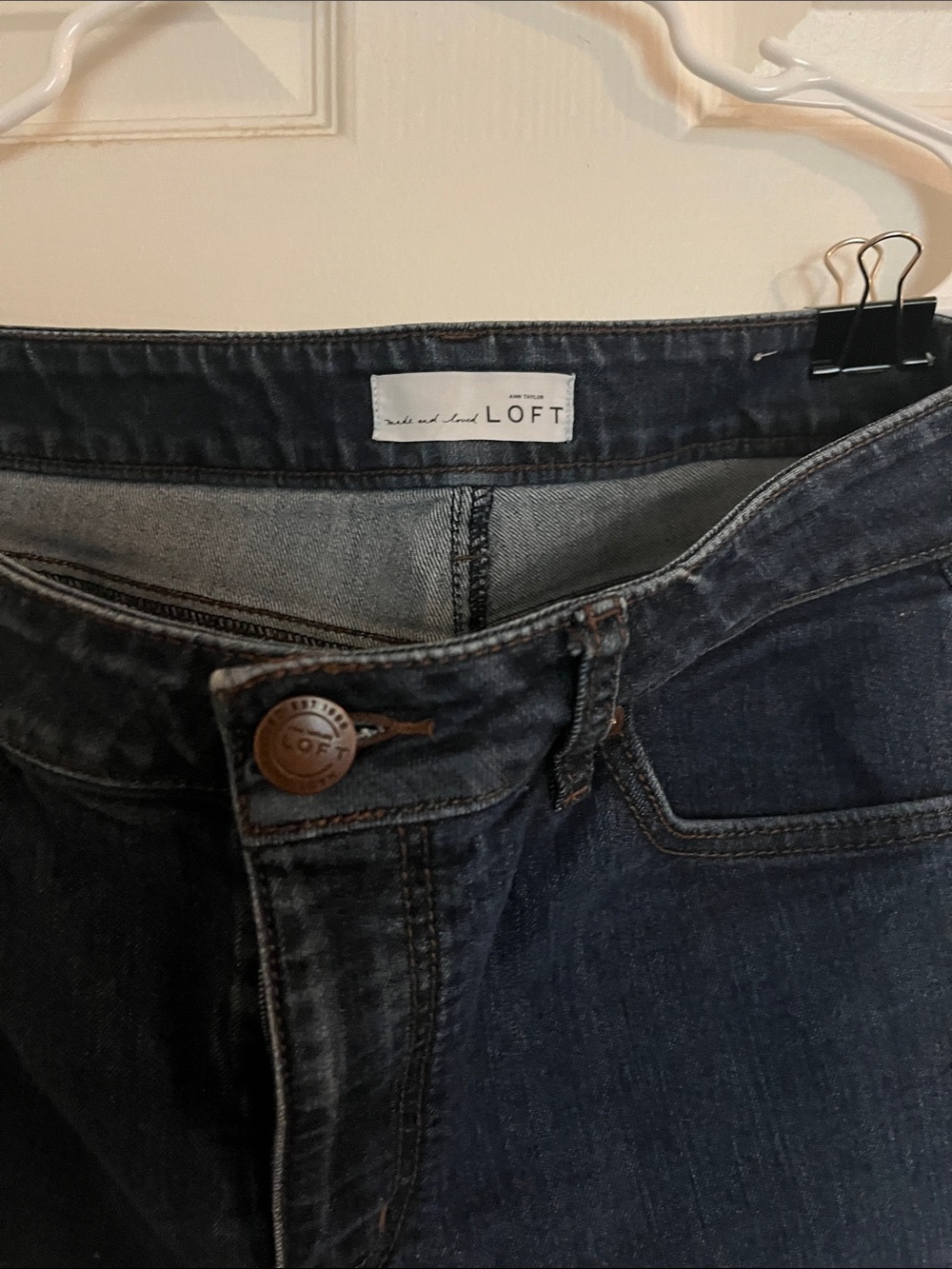 LOFT High-Rise Dark Blue Denim Jeans